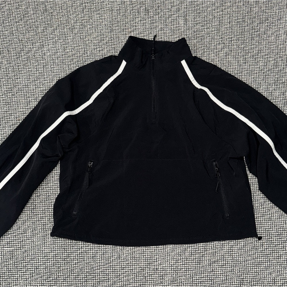 NEW Women's Black Quarter Zip Windbreaker- Size Small